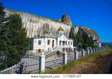 Inkerman St. Clement cave monastery in a cliff.