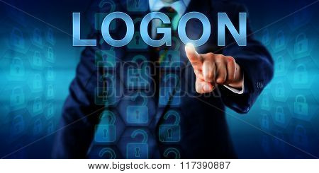 Business Client Pressing Logon