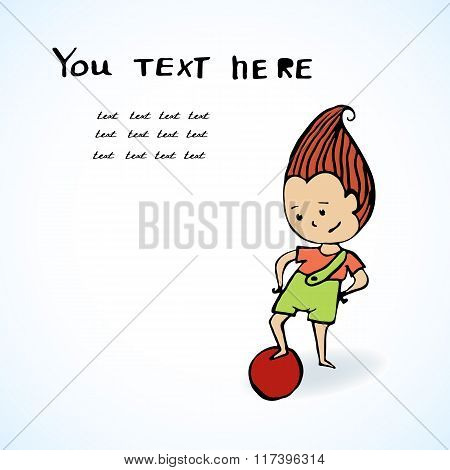 Vector Illustration Of Boy With Soccer Ball