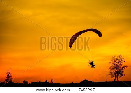Paramotor Flying Silhouette