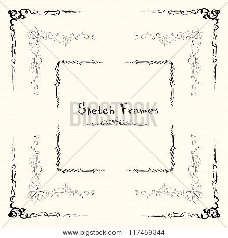 Sketch Frame Collection Hand Draw Vintage
