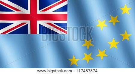 Flag Of Tuvalu Waving In The Wind