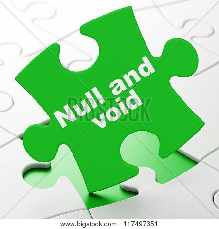 Law concept: Null And Void on puzzle background