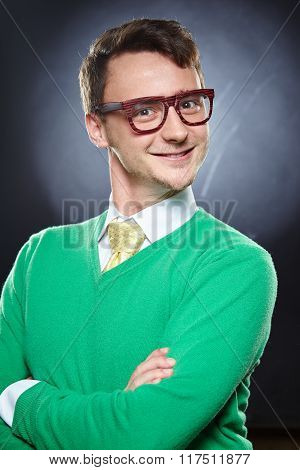 Weird funny young man