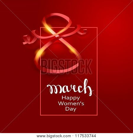 March 8 greeting card. Background vector template