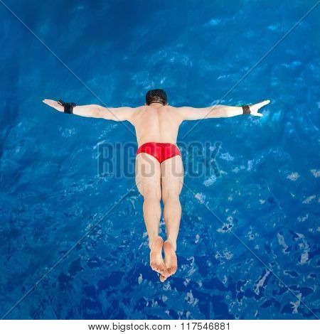 High diving competitor