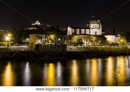 Nigtview Of San Giorgio In Verona