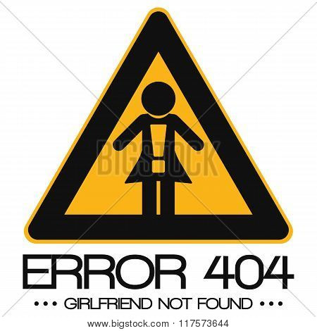 Icon Illustration Vector Graphic Error 404 Girlfriend Not Found