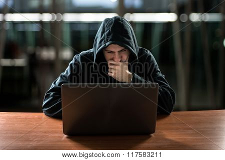 Hacker in front of his computer