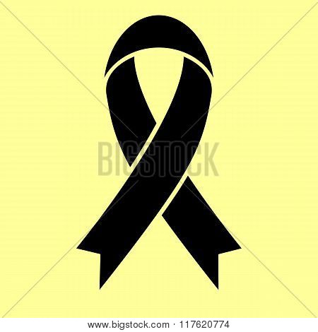 Black awareness ribbon sign