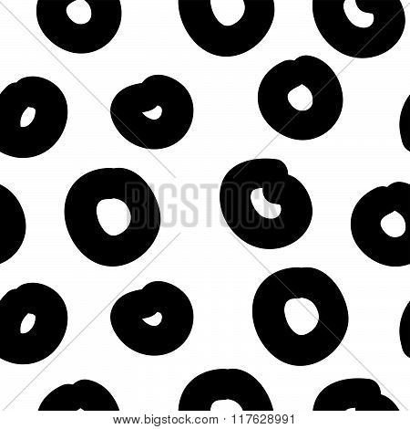 Vector Hand-painted Seamless Pattern With Circles, Bubble, Doodle