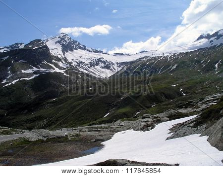 Snowy Peaks Of Alps.