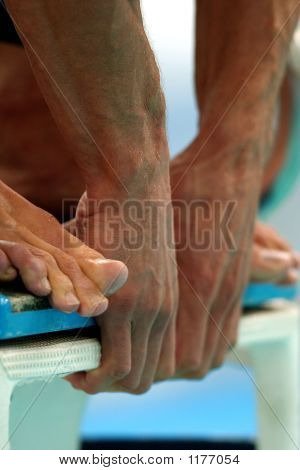 Schwimmen Start-Hände