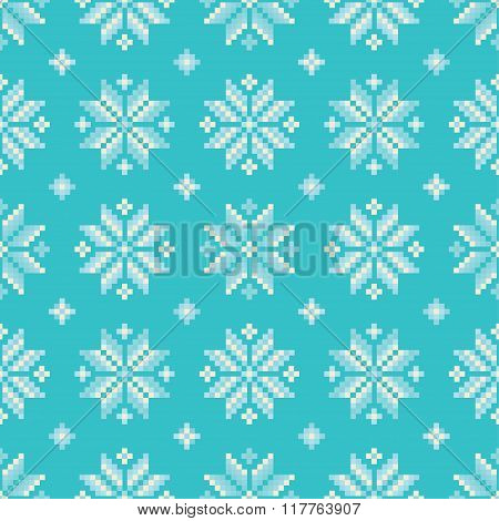 Seamless vector background with Norwegian snowflakes. Print. Cloth design, wallpaper.