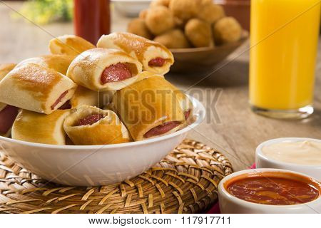 Sausage Baked Snacks. Brazilian Snacks.
