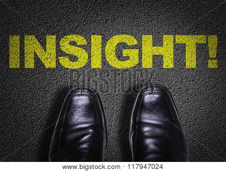 Top View of Business Shoes on the floor with the text: Insight