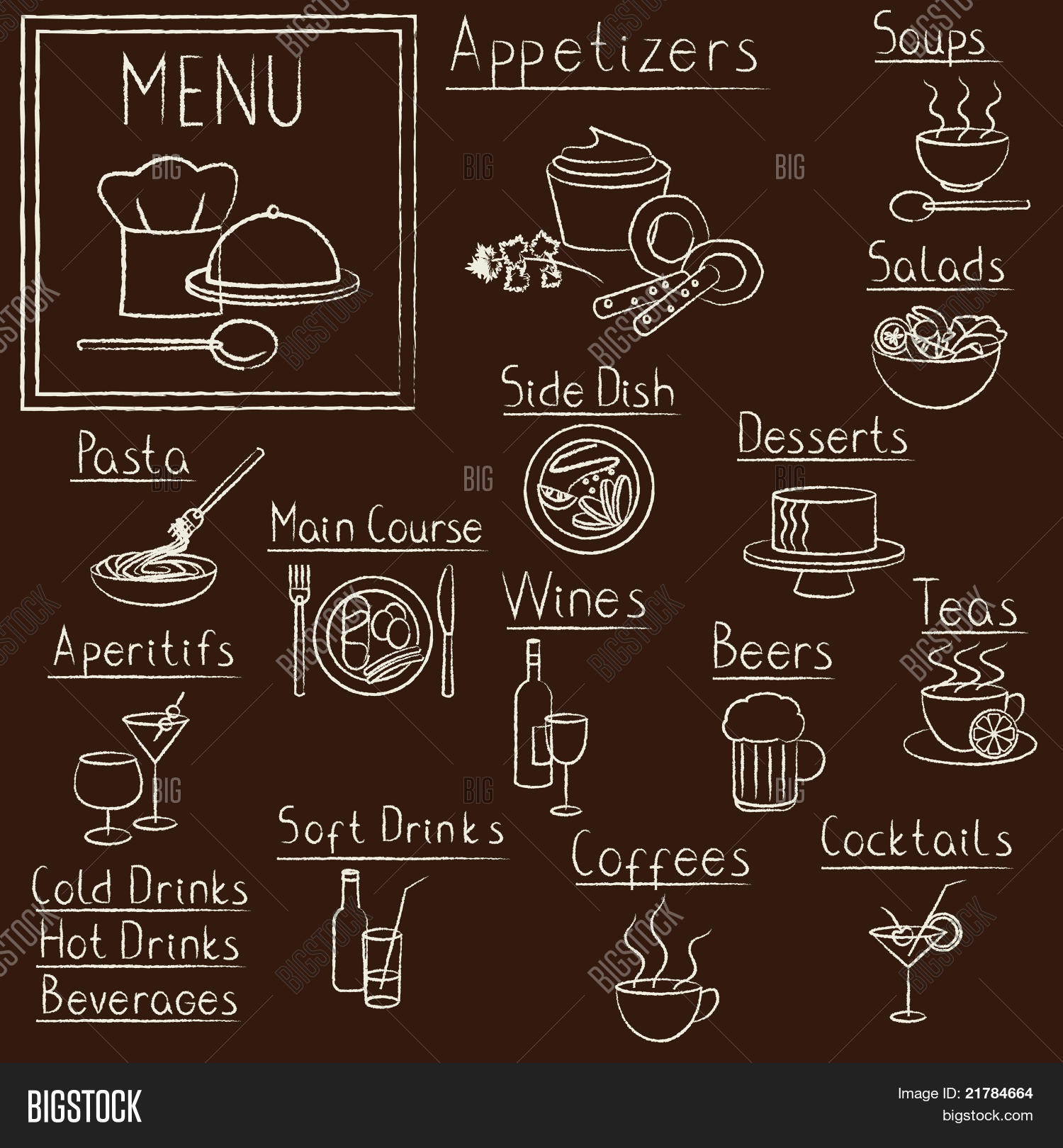 Hand Drawn Restaurant Vector & Photo (Free Trial) | Bigstock