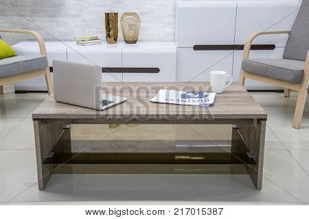 view of modern living room interior with furniture