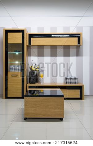 view of modern living room interior with furniture