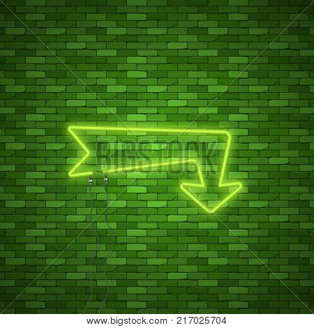 Neon Arrow Sign. Electric light arrow. Stock vector