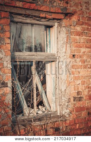 Ruins Of A Ruined Old Large Factory.