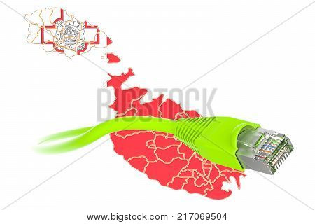 Internet connection in Malta concept. 3D rendering isolated on white background