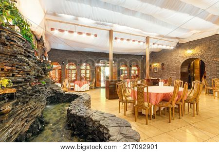 Moscow - August 2014: Interior Of The Restaurant Of Caucasian Cuisine 