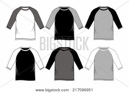 Men fashion T-shirt raglan, vector image design