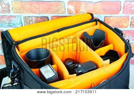 Photogaph's bag close up