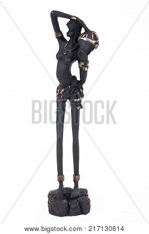 Indian native exotic statue native women on isolated white background indigenous native in