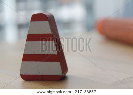 Toy caution wooden traffic pylon warning conus
