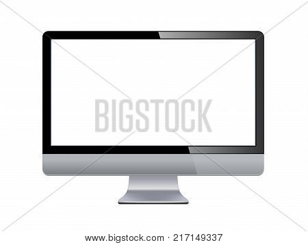 lcd tv monitor isolatedon white. vector illustration