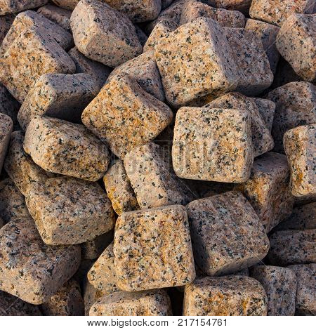 Granite pebbles, a pattern for use in landscape design