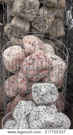 Granite pebbles, a pattern for use in landscape design