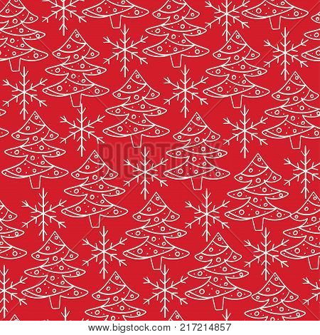 Seamless Pattern For Merry Christmas And New Year. Greeting Card.