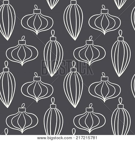 Seamless Pattern For Merry Christmas And New Year. Greeting Card.