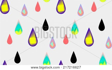 Seamless pattern abstract rain drops background colorful. Vector illustration
