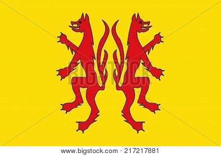 Flag of Peine is a district in Lower Saxony Germany. Vector illustration
