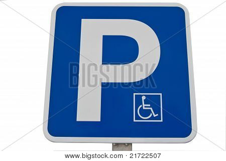 Sinal de estacionamento desativado no fundo branco
