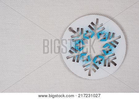 Background picture - symbolic snowflake on a white background. copy space