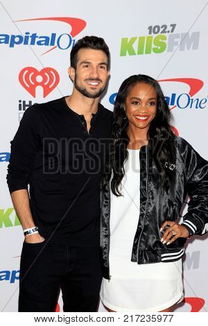 LOS ANGELES - DEC 2:  Bryan Abasolo, Rachel Lindsay at the Jingle Ball 2017 at the Forum on December 2, 2017 in Inglewood, CA