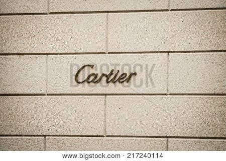 Milan, Italy - September 24, 2017:  Cartier Store In Milan. Fashion Week Cartier Shopping