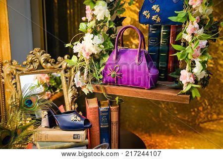 Milan, Italy - September 24, 2017:  La Perla Store In Milan. Fashion Week La Perla Shopping