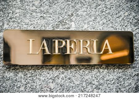 Milan, Italy - September 24, 2017:  La Perla Store In Milan. Fashion Week La Perla Shopping