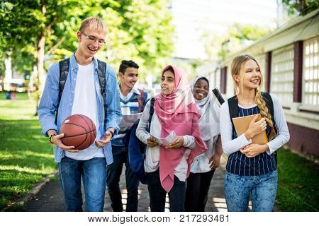 A group of diverse teenagers