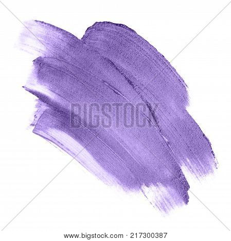 Beautiful textured Ultra Violet melallic strokes isolated on white background.