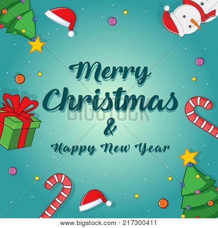 Greeting card of Christmas theme vector illustration