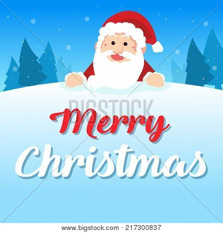 Merry Christmas with Santa greeting card vector illustration
