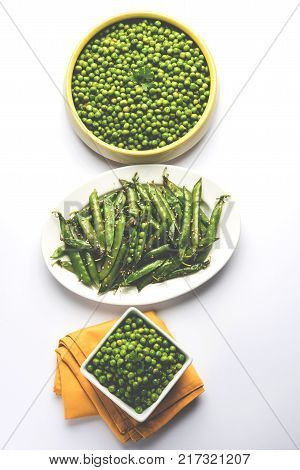 Spicy fried Green Peas pod or chatpata matar falli