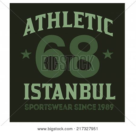 Istanbul sport t-shirt design, college sport team style typography for poster, t-shirt or print.